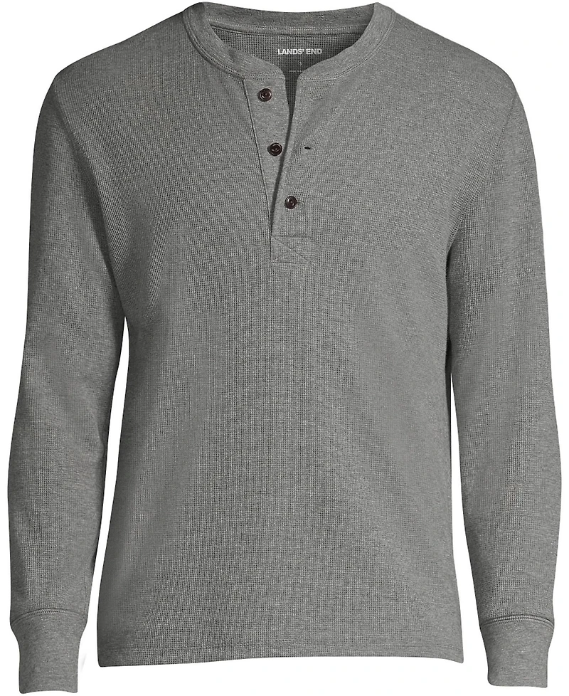 Lands' End Men's Long Sleeve Thermal Waffle Henley