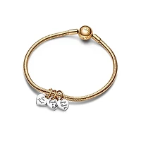 Pandora Sterling Silver Two-Tone Splitable Friendship Triple Dangle Charm