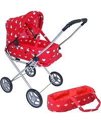 The New York Doll Collection Bassinet Stroller with Travel Carry Bag