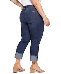 Seven7 Plus High Rise Slim Straight Cuff Jeans