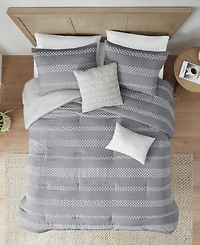 Madison Park Drew Clipped Jacquard 5-Pc. Comforter Set