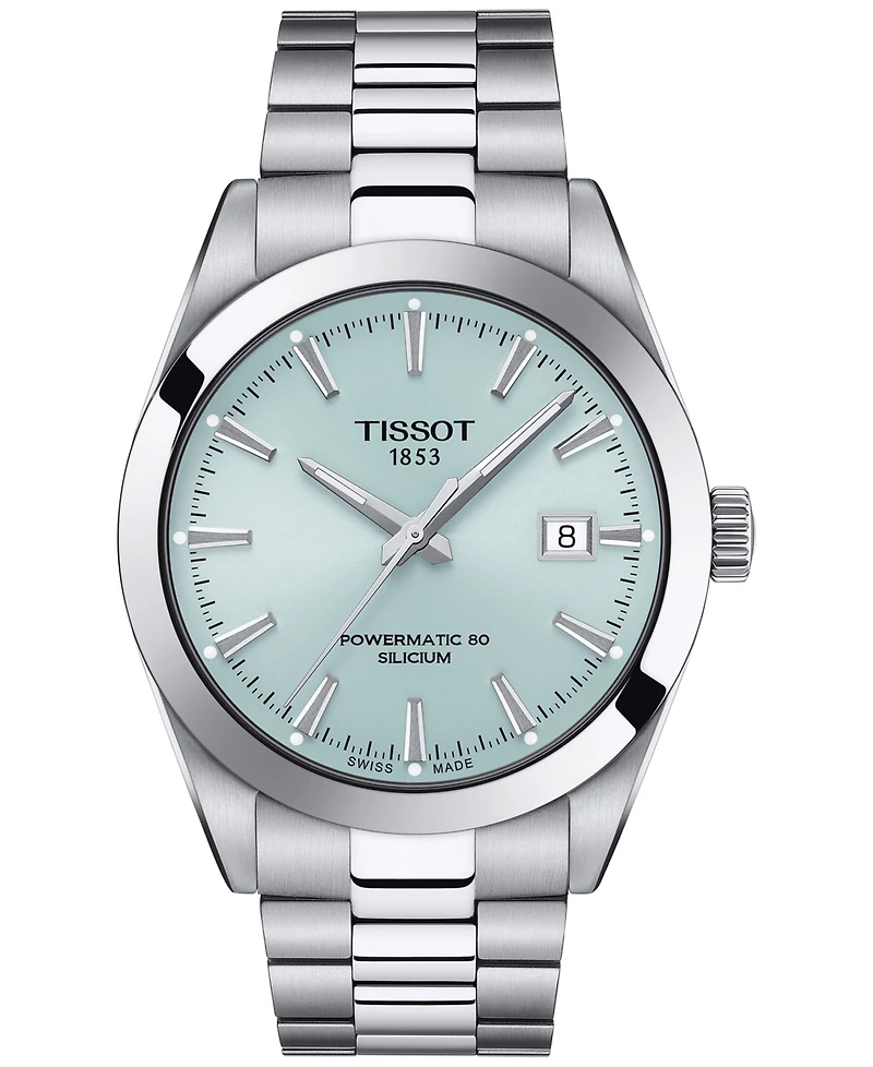 Tissot Men's Swiss Automatic Gentleman Powermatic 80 Silicium Stainless Steel Bracelet 40mm