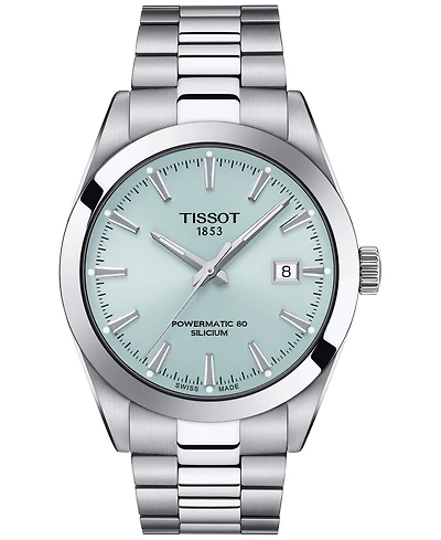Tissot Men's Swiss Automatic Gentleman Powermatic 80 Silicium Stainless Steel Bracelet 40mm