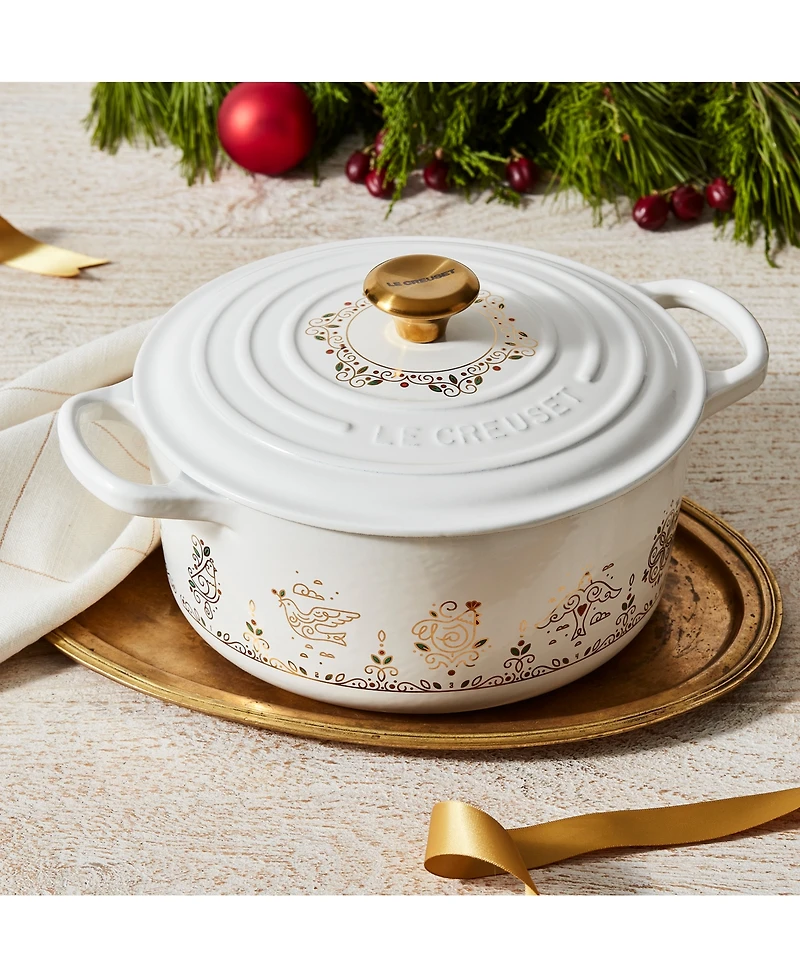 Le Creuset Enameled Cast Iron 12 days of Christmas Signature Round Dutch Oven, 3.5 qt.
