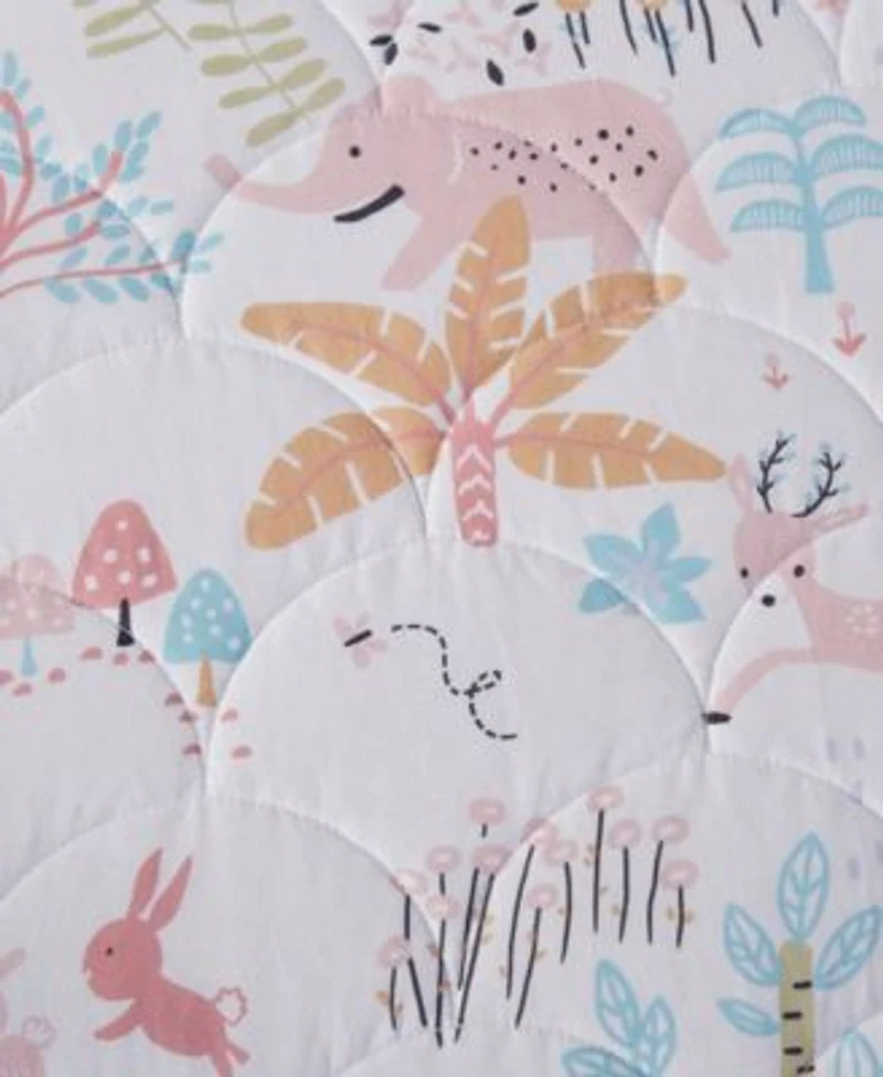 Intelligent Design Iris Woodland Animals Reversible Cotton Quilt Set