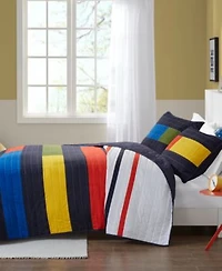 Intelligent Design Morris Stripe Printed Quilt Set