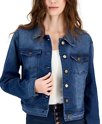 Tinseltown Juniors' Long-Sleeve Denim Trucker Jacket