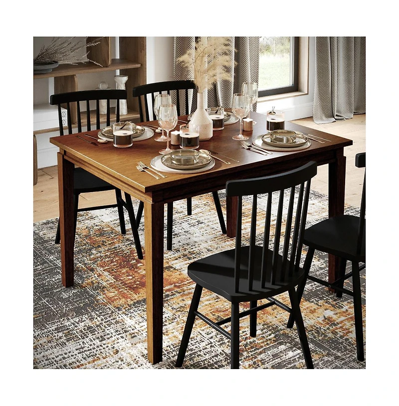 Merrick Lane Hayden Wooden Dining Table With Tapered Legs