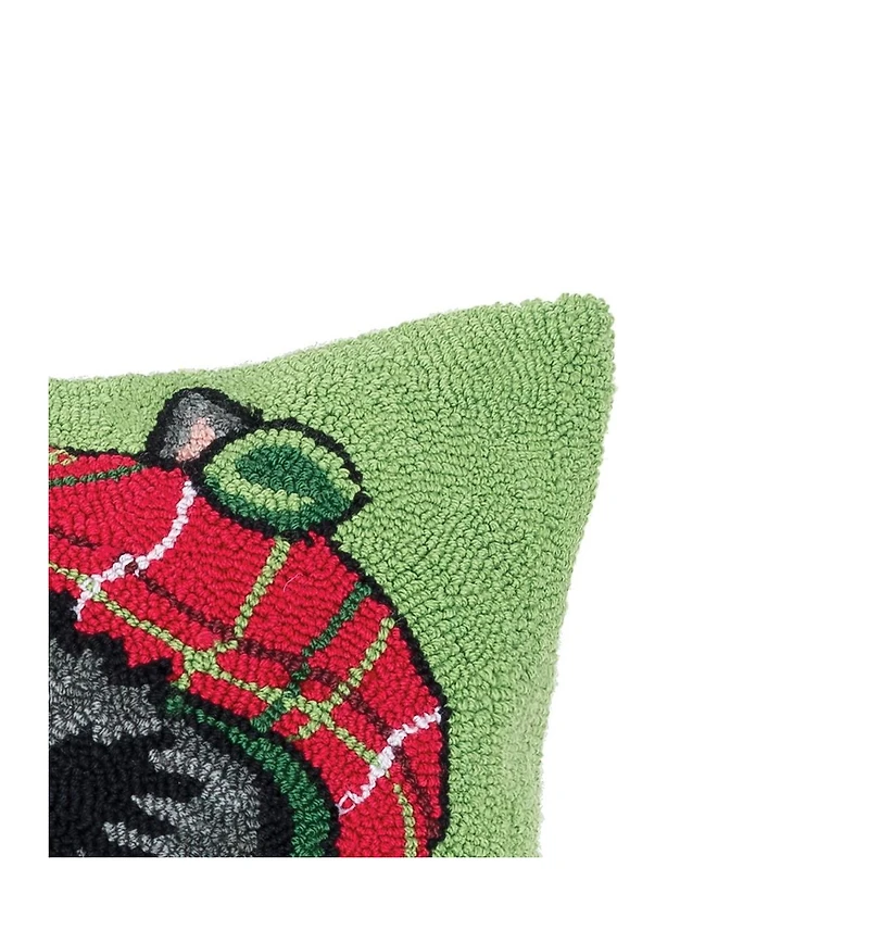 18" x 18" Scottish Terrier Hooked Throw Pillow