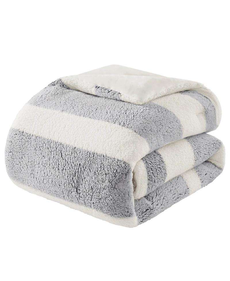 Madison Park Hollis Sherpa 3-Piece Comforter Set, King/California King