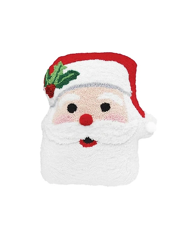 St. Nick Shaped Hooked Throw Pillow