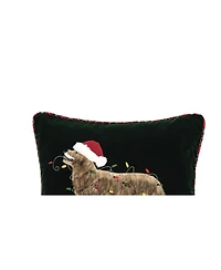 Dog With Light 18" x 18" Embellished Throw Pillow