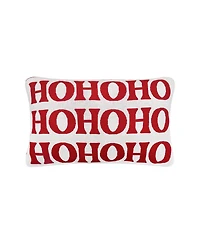 14" x 22" Ho Ho Ho Reversible Knitted Christmas Throw Pillow