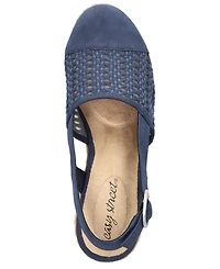 Easy Street Women's Taffy Buckle Slingback Espadrille Wedges