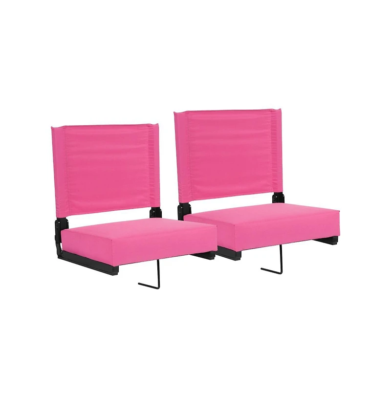 Set Of 2 500 Lb. Rated Lightweight Stadium Chair With Ultra-Padded Seat