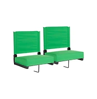 Set Of 2 500 Lb. Rated Lightweight Stadium Chair With Ultra-Padded Seat