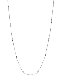 Effy Diamond Bezel Station 18" Collar Necklace (1/6 ct. t.w.) in Sterling Silver