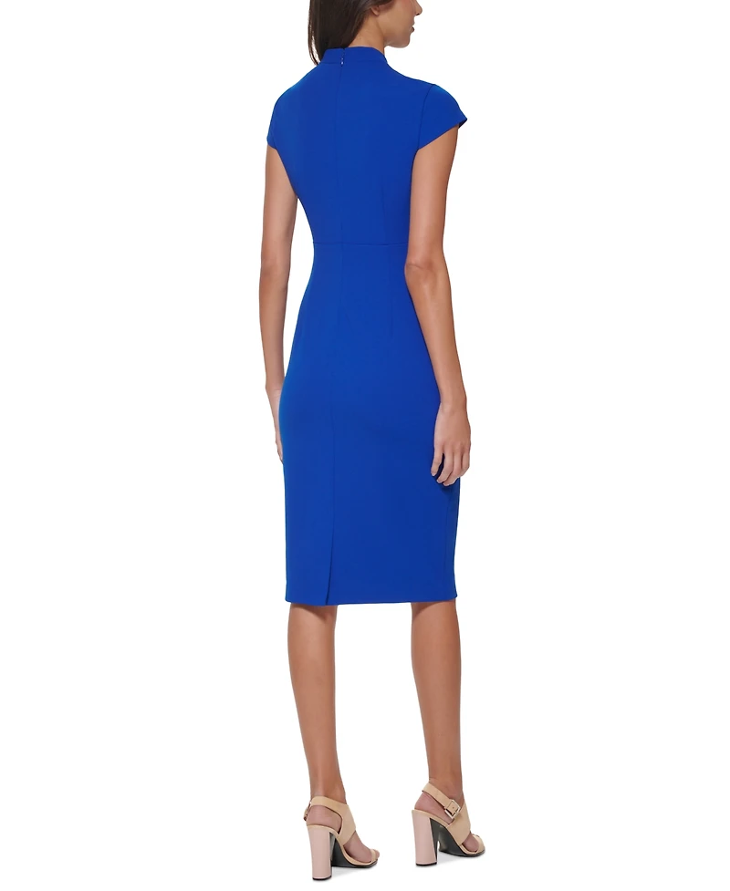 Calvin Klein Women's V-Neck Cap Sleeve Sheath Dress