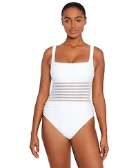 Lauren Ralph Women's Square-Neck One-Piece Swim Suit