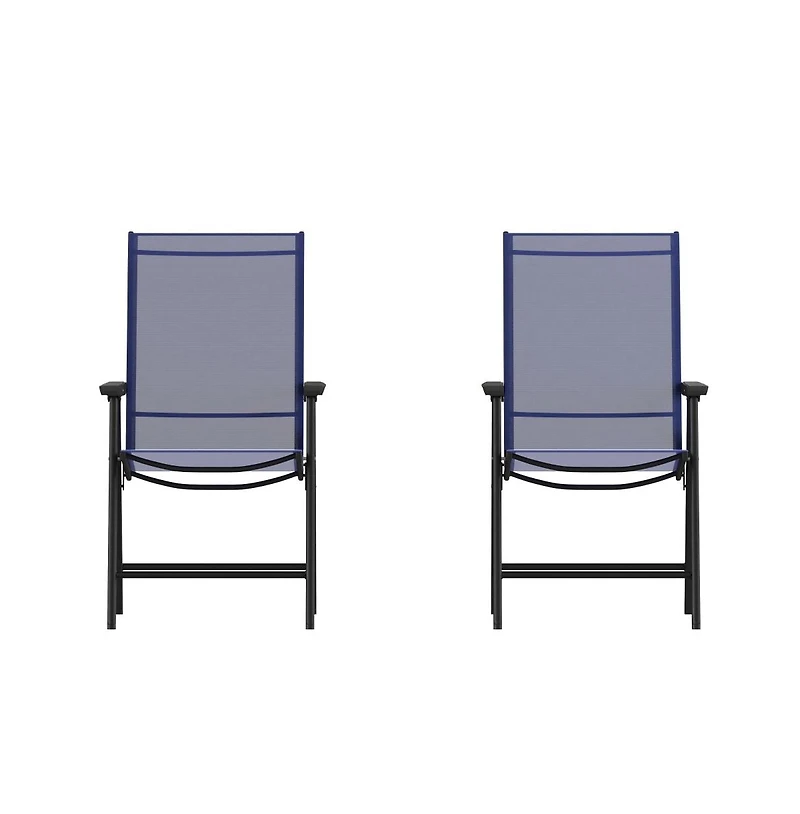Outdoor Folding Patio Sling Chair / Portable (2 Pack)