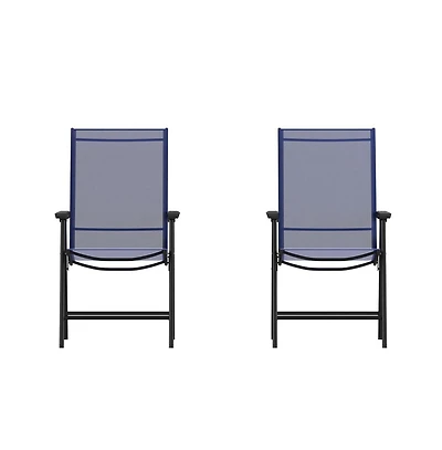 Outdoor Folding Patio Sling Chair / Portable (2 Pack)