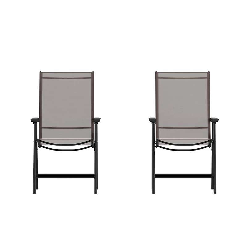 Outdoor Folding Patio Sling Chair / Portable (2 Pack)