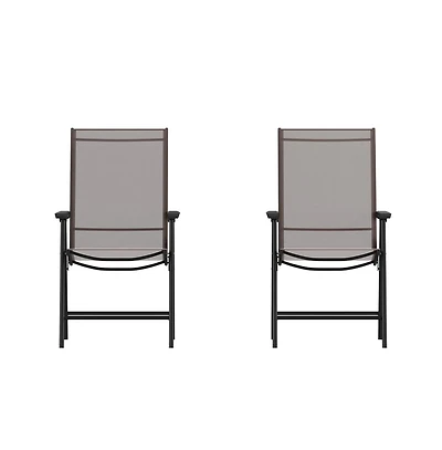 Outdoor Folding Patio Sling Chair / Portable (2 Pack)
