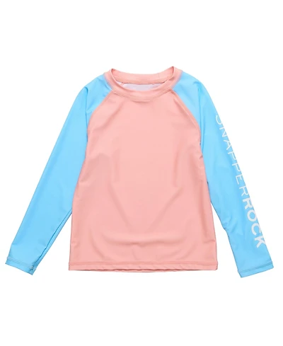 Toddler, Child Girl Peach Colorblock Ls Rash Top