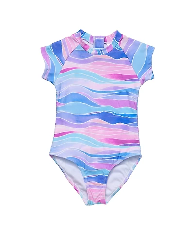 Toddler, Child Girls Water Hues Ss Surf Suit