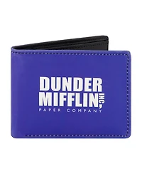 The Office Dunder Mifflin Inc. Paper Company Bifold Wallet, Slim Wallet with Decorative Tin for Men and Women