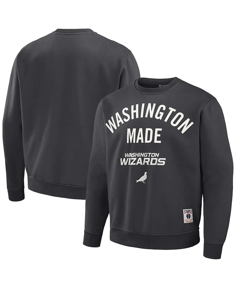 Men's Nba x Staple Anthracite Washington Wizards Plush Pullover Sweatshirt