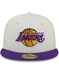 Men's New Era x Staple Cream, Purple Los Angeles Lakers Nba Two-Tone 59FIFTY Fitted Hat