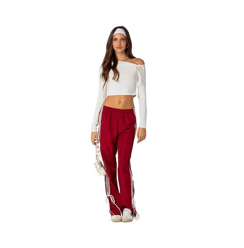 Edikted Women's Remy ribbon track pants