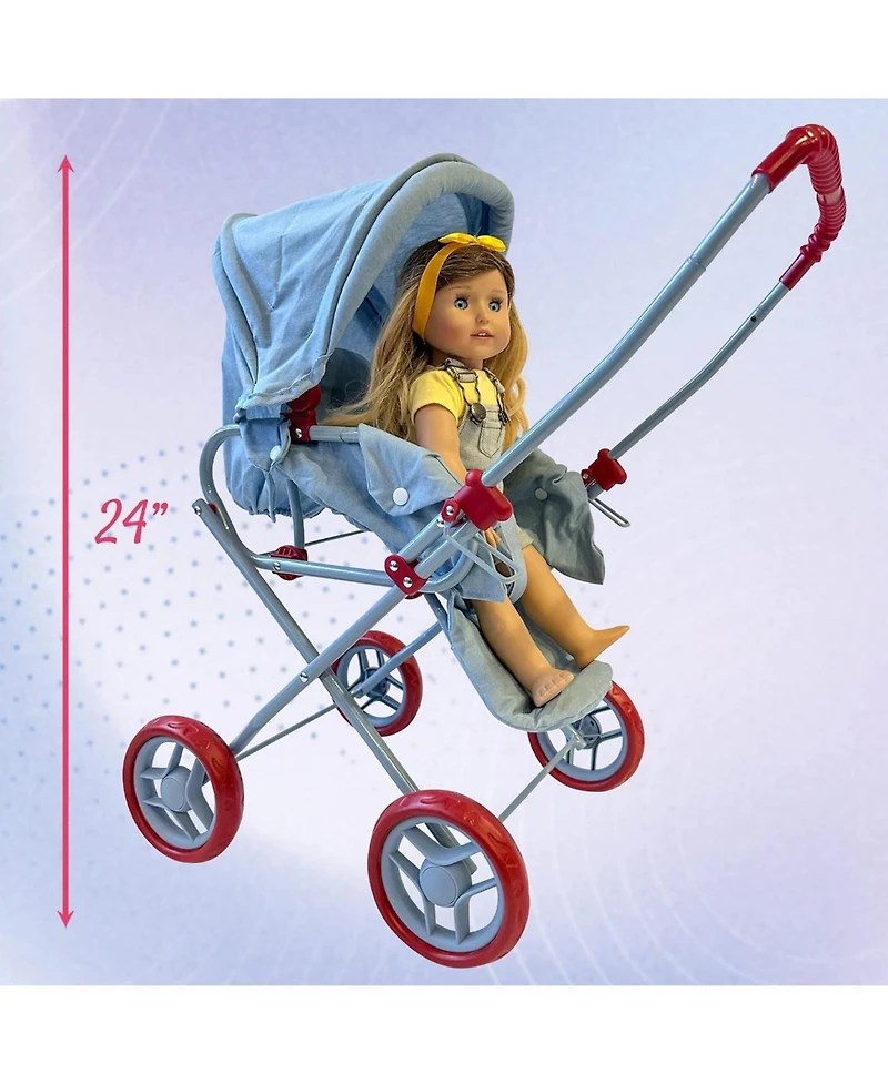 The New York Doll Collection Bassinet Stroller with Travel Carry Bag