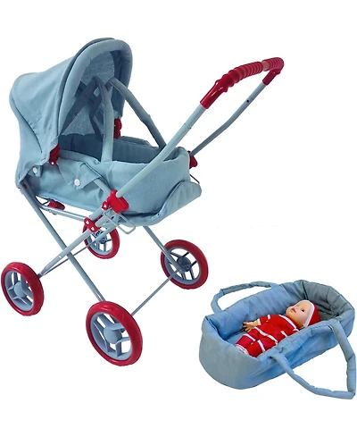 The New York Doll Collection Bassinet Stroller with Travel Carry Bag