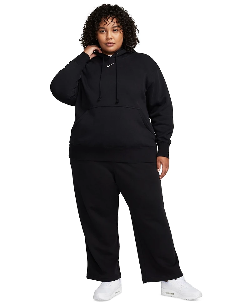 Nike Plus Sportswear Club Fleece Mid-Rise Wide-Leg Sweatpants