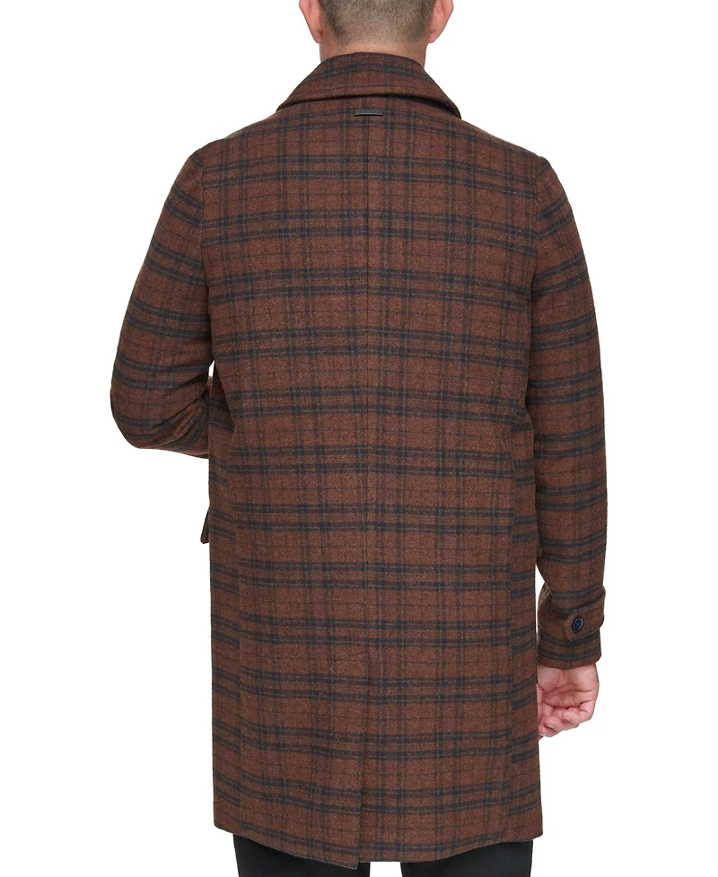 Marc New York Men's Bexar Plaid Overcoat