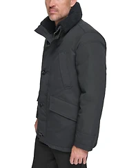 Marc New York Men's Wittstock Insulated Full-Zip Waxed Parka with Removable Fleece Trim