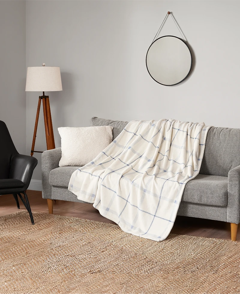 Lucky Brand Palmdale Plaid Cozy Plush Throw, 50" x 70"