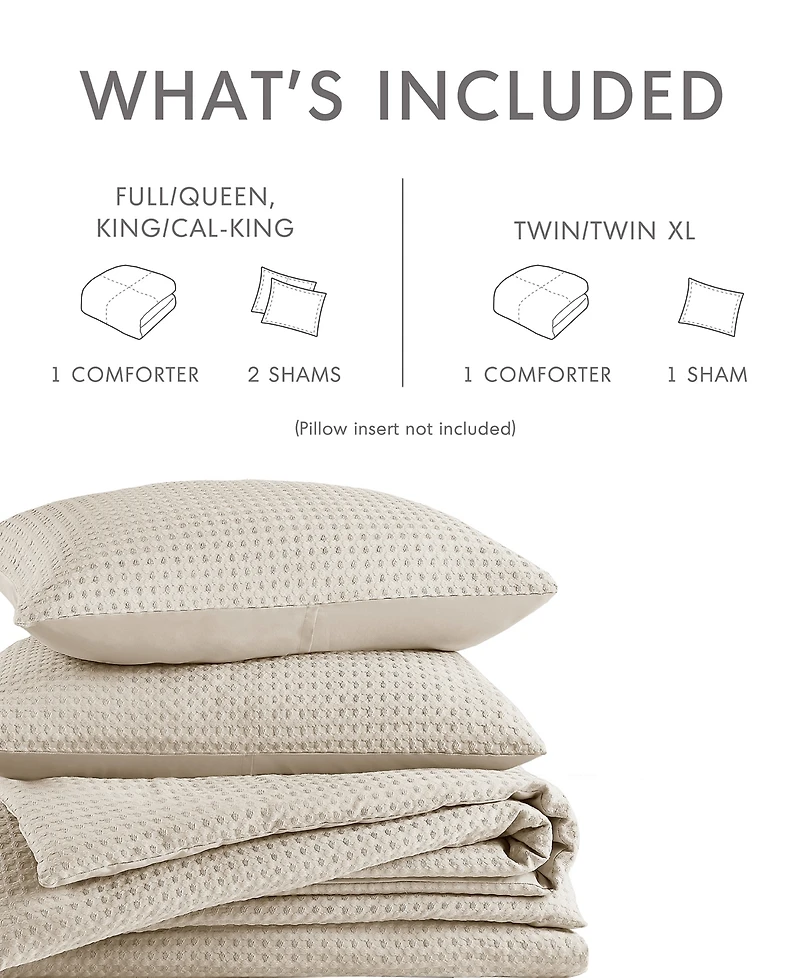 510 Design Mina Waffle Textured -Pc. Comforter Set