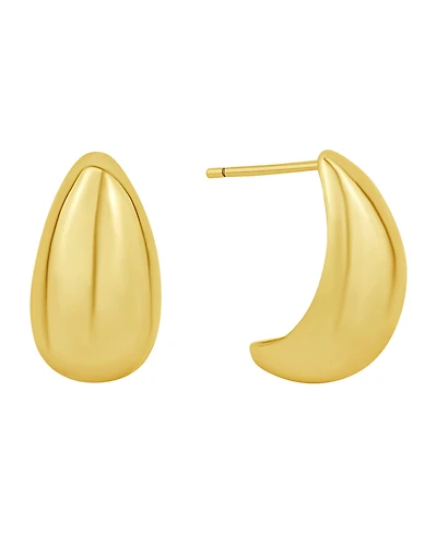 And Now This Silver-Plated or 18K Gold-Plated Puff J Hoop Earring