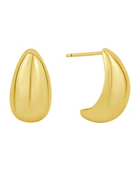 And Now This Silver-Plated or 18K Gold-Plated Puff J Hoop Earring
