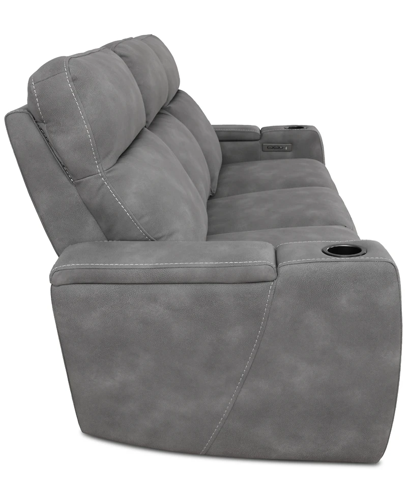 Greymel 84" Zero Gravity Fabric Sofa with Power Headrests, Created for Macy's