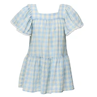 Toddler, Child Girls Cornflower Gingham Beach Dress