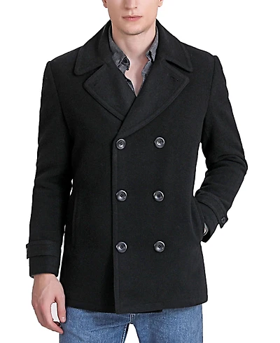 Landing Leathers Men Wool Blend Pea Coat