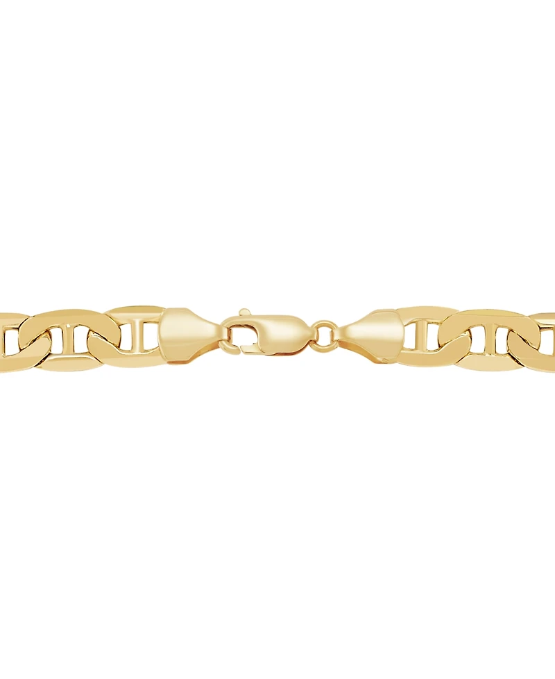 Italian Gold 22" Beveled Marine Link Chain Necklace (7-1/5mm) in 10k Gold