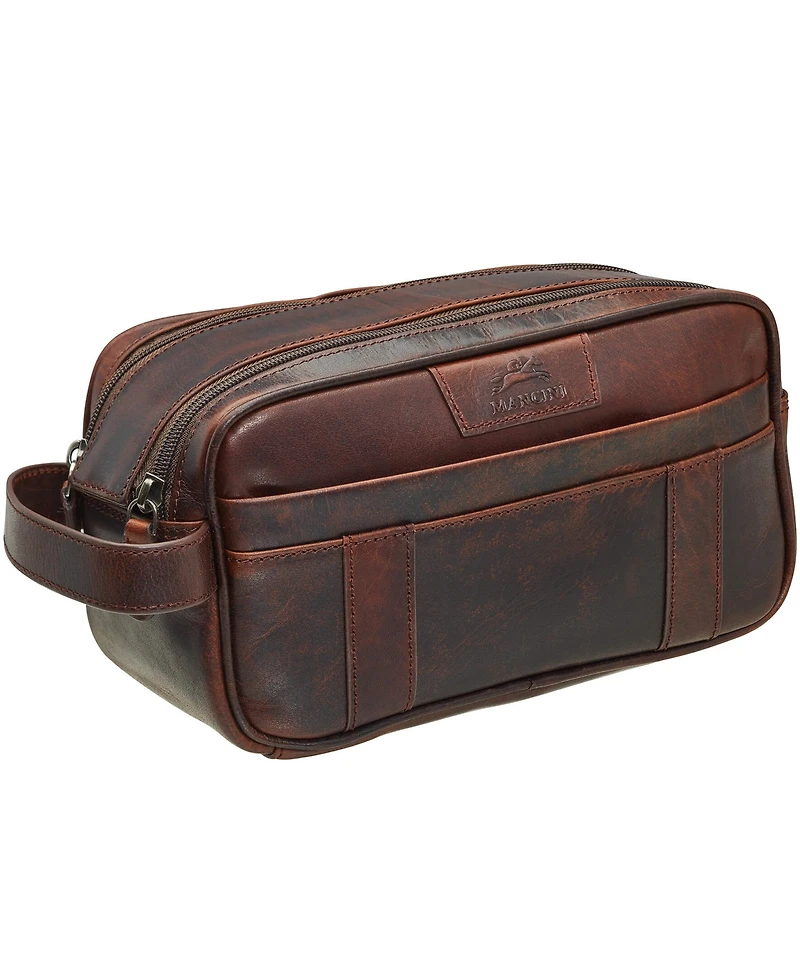 Mancini Men's Buffalo Dual Top Zipper Toiletry Bag