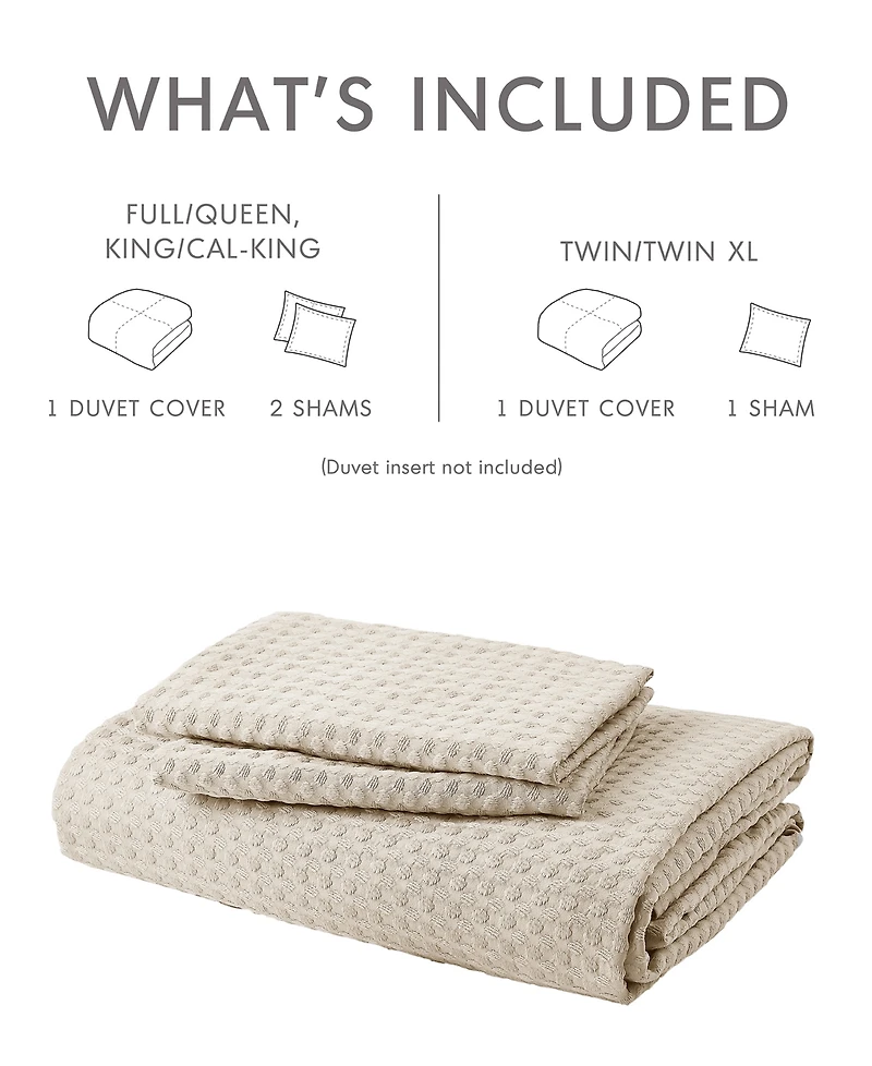 510 Design Mina Waffle Textured 3-Pc. Duvet Cover Set, King/California King