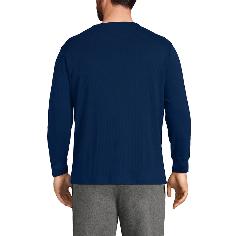 Lands' End Men's Big & Tall Knit Rib Pajama Henley T-Shirt