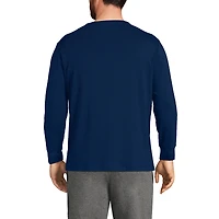 Lands' End Men's Big & Tall Knit Rib Pajama Henley T-Shirt